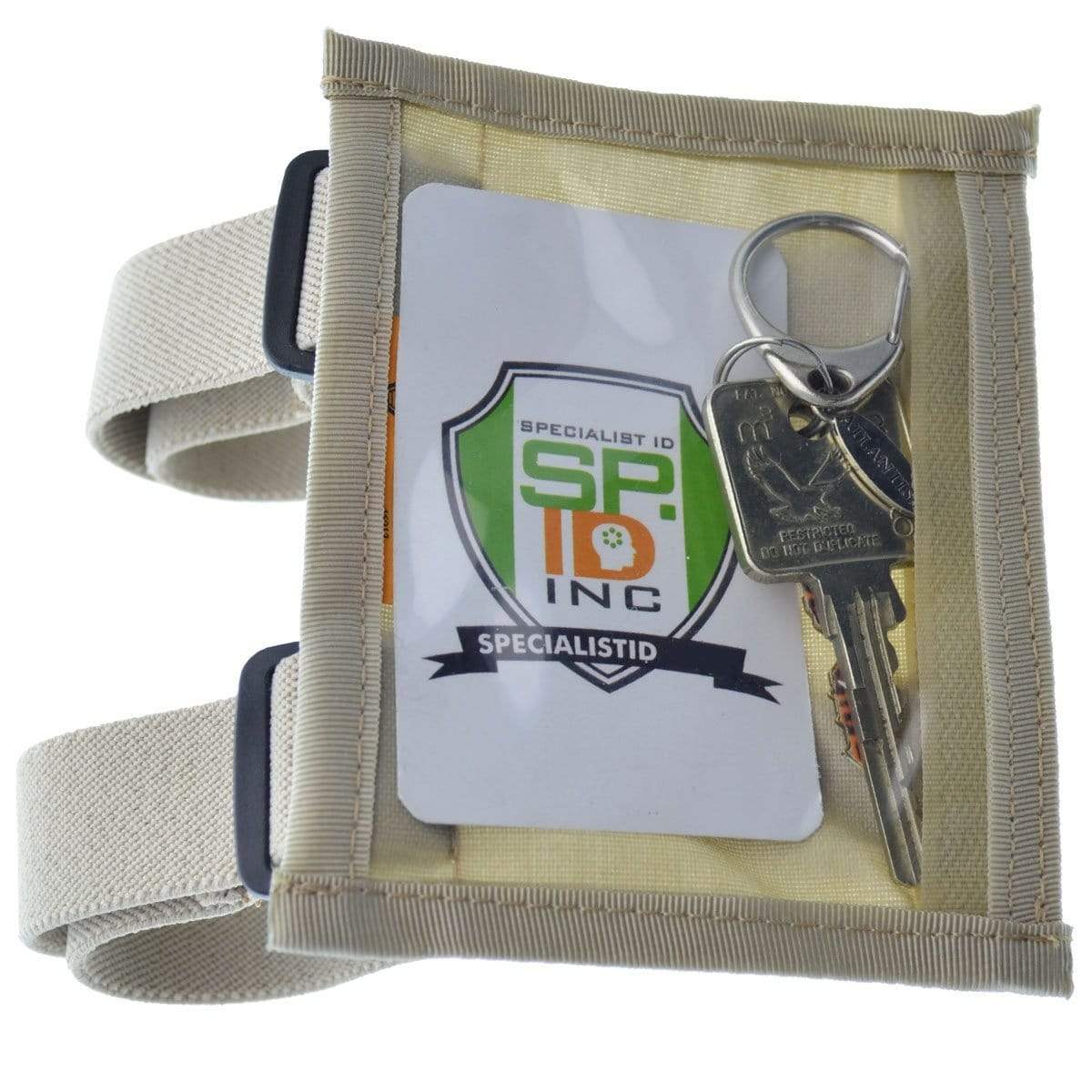 Tan Raine Military ID Badge Armband Holder with Two Straps (SPID-1090) SPID-1090-TAN