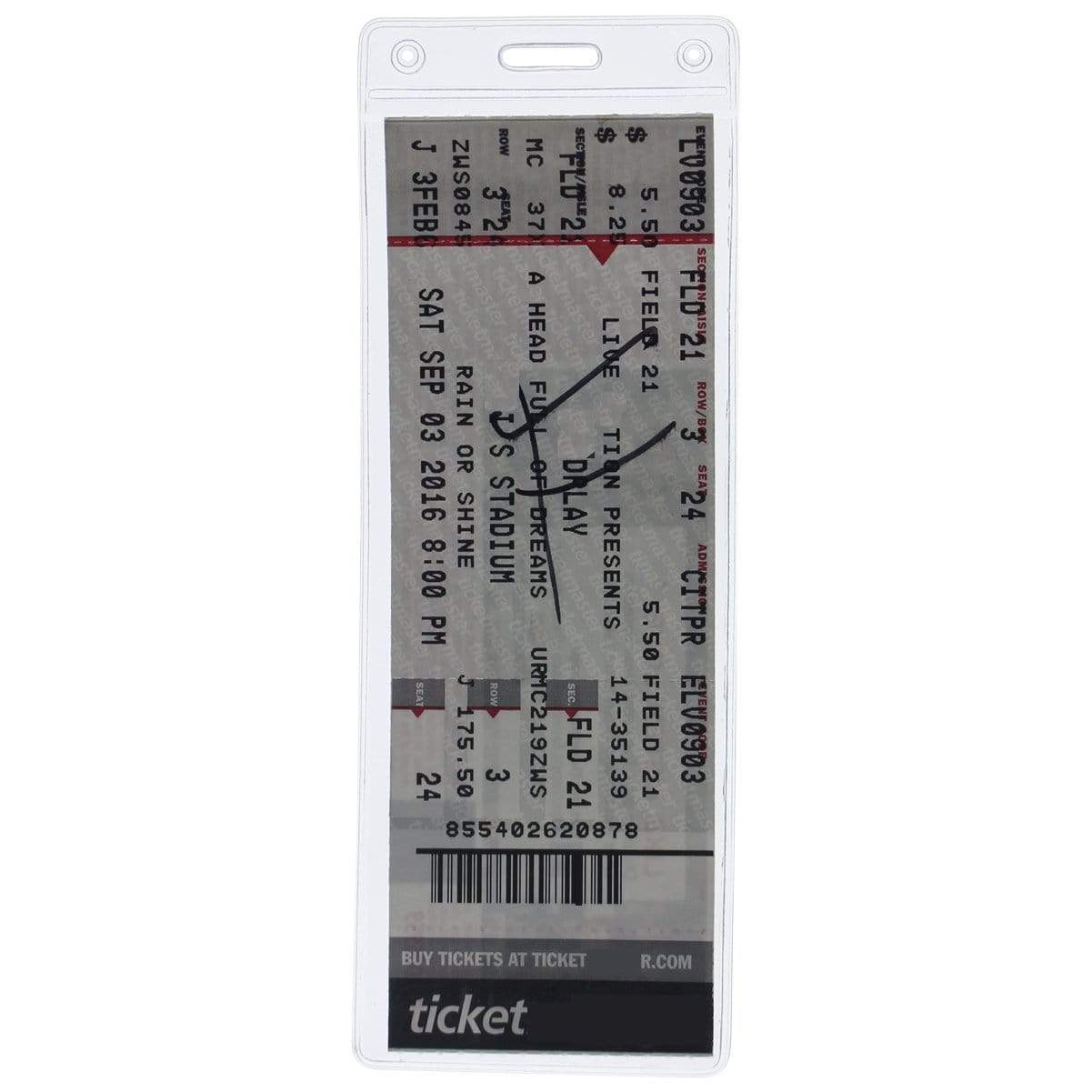 Clear Ticket Holder for 2 1/8 X 5 5/8 Inch (Ticketmaster Size) Concert and Sporting Event Tickets & Credentials (SPID-1140)
