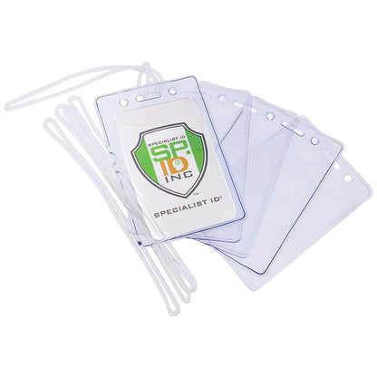Clear Plastic Luggage Identification Tags with Loops Included - Business Card or Photo Insert (Easy Access)