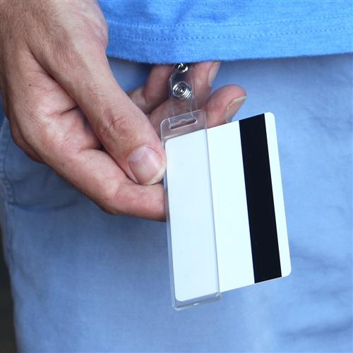 Vertical Half Card Holder for Magnetic Stripe Swipe Cards - Heavy Duty Gripper (SPID-1380) SPID-1380