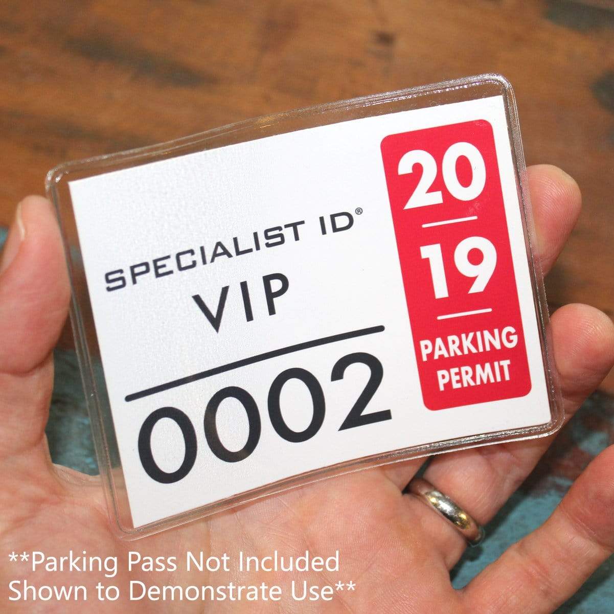 Large 4 x 3 Adhesive Badge Holders with Sticky Back - Clear Vinyl Parking Pass Holders for Windshield (CE-4P) CE-4P