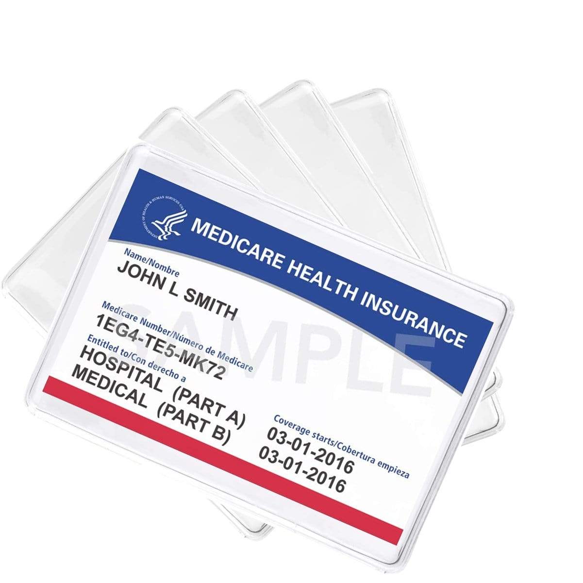 Clear Vinyl Business Card Holder - Medicare Card Protective Sleeve (1840-3505) 1840-3505