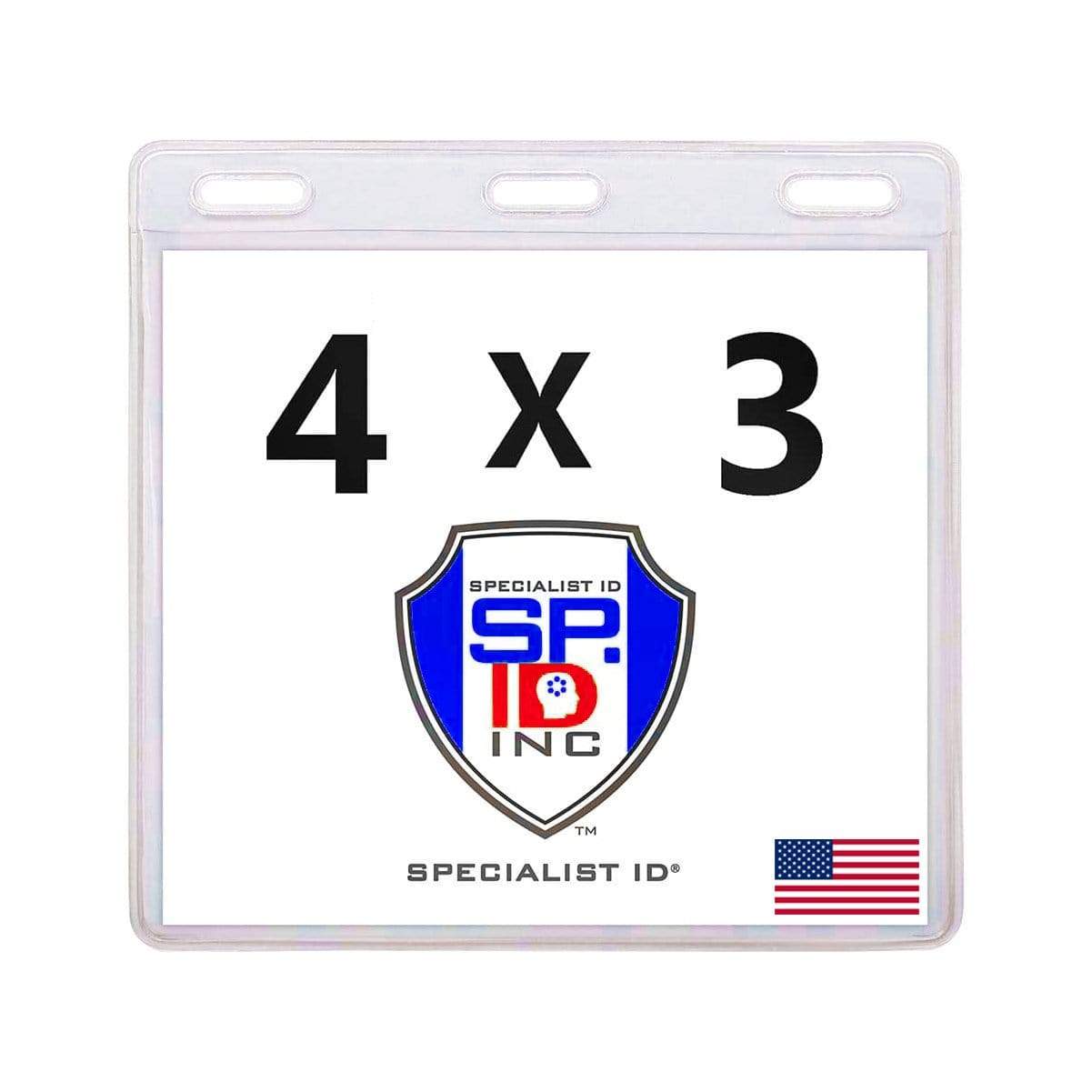 USA Made 4x3 Plastic Horizontal Badge Holder - CDC Vaccination Card Sleeve (SPID-1580) SPID-1580