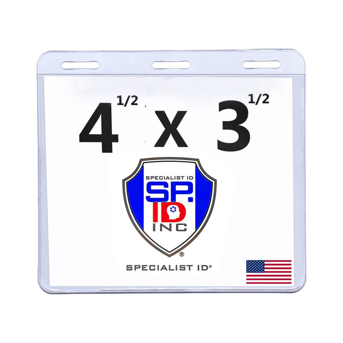 USA Made 4x3 Plastic Horizontal Badge Holder - CDC Vaccination Card Sleeve (SPID-1590) SPID-1590