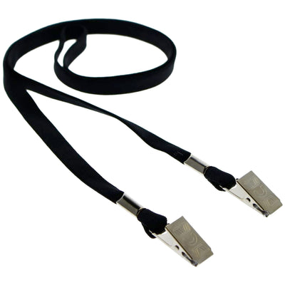 5 Pack Double Ended Lanyards with Bulldog Clips - Comfortable Premium Economy Neck Strap Badge Holder for Events