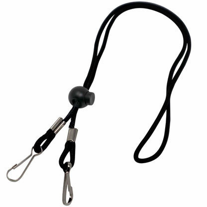 Black Adjustable Length Face Mask Lanyard - Handy & Convenient Safety Mask Holder & Hanger SPID-2320-BLACK