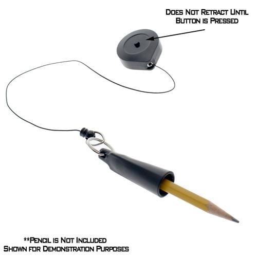 Pencil Holder with Ratcheting Stay Open Pull Cord –