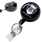 Heavy Duty Badge Reel w/ Metal Swivel Belt Clip & Key Ring SPID-3360-BLACK