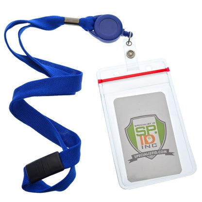 A close-up of a badge showcasing one of our 5 Pack - Cruisin Through Life™ Retractable Badge Holders - Great for Your Cabin Cards (Family Pack), perfect for all your ID Badge and Prox Card needs.