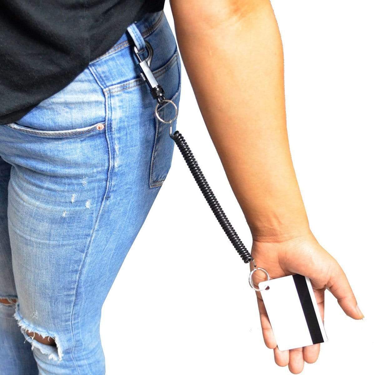 Bungee Coil Keychain Lanyard with Elastic Cord at