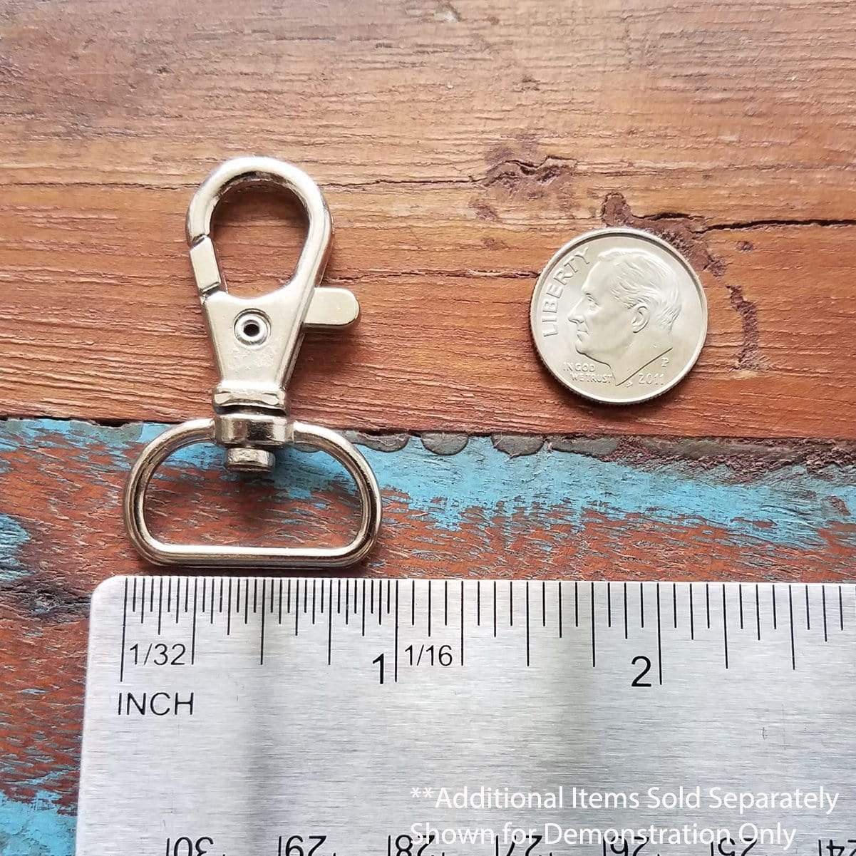 Premium Metal Lobster Claw Clasps with Wide ¾ Inch D Ring and 360 Swivel Snap Clasp Trigger ID / Key Clip (6920-2360) 6920-2360