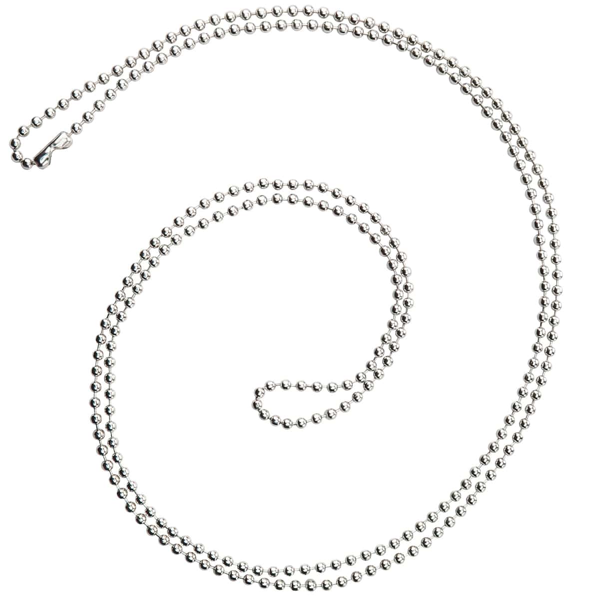 Nickel-Plated Steel Beaded Neck Chain, Length 36" (914Mm)  (P/N 2125-2000) 2125-2000