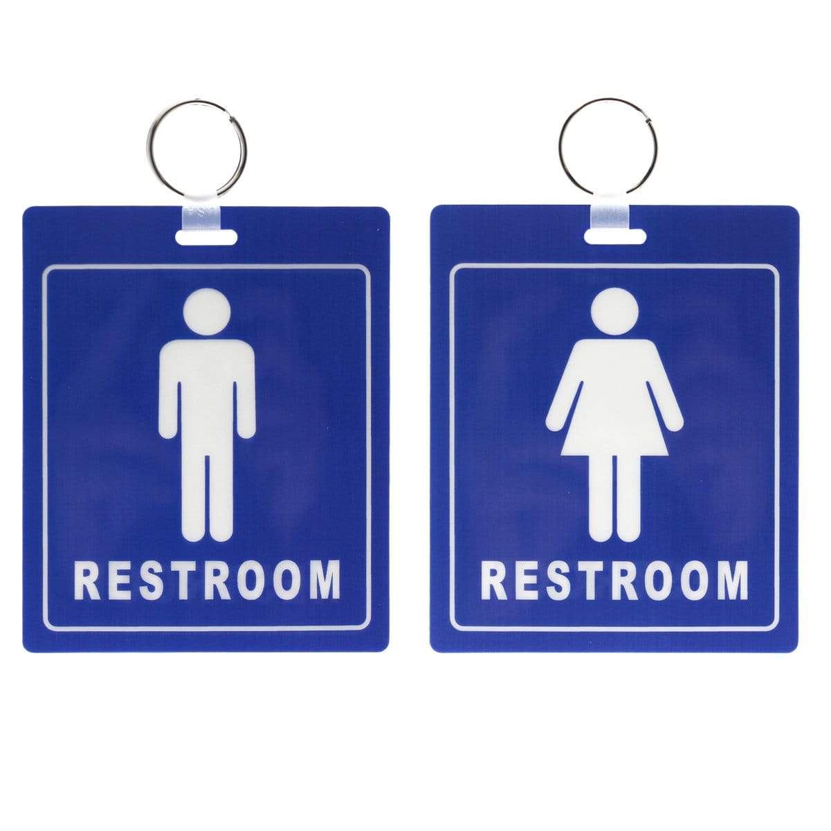 2 Pack Restroom Pass Keychain - Bathroom Tag with Key Chain Ring - Heavy Duty Large Passes for Men and Women Restrooms with Key Holder (Sold in 2 Pack) (SPID-9830-Blue) SPID-9830-BLUE-Q2