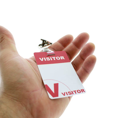 Reusable Visitor Badge Passes with Clothing Friendly Badge Clip