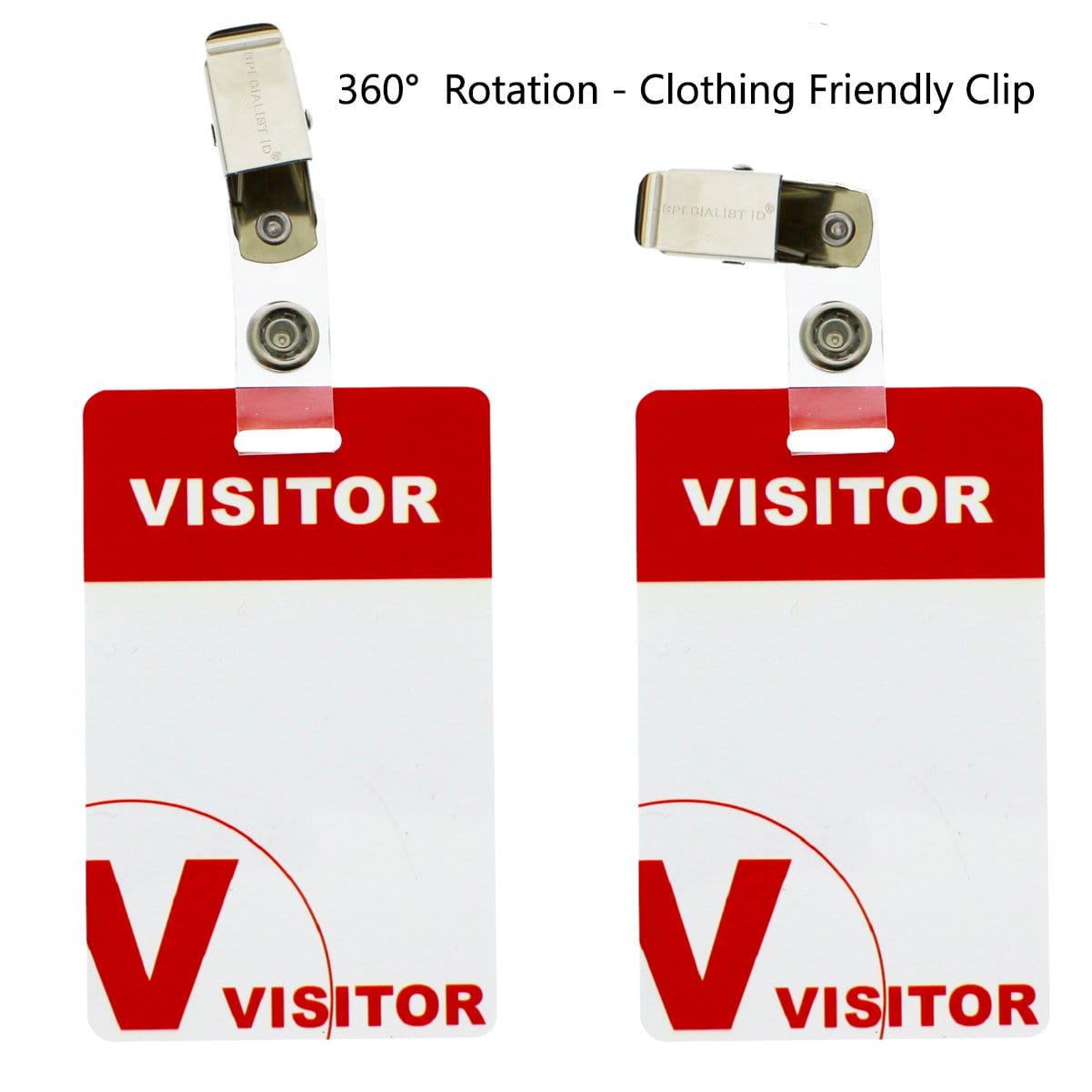 Visitor Card Ribbons Reusable Visitor Badge Passes with Clothing Friendly Badge Clip ...