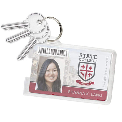 Secure Fuel Card Holder with Key Ring - Rigid Credit Card Size Holder (SPID-FUELCARD-RNG-C)