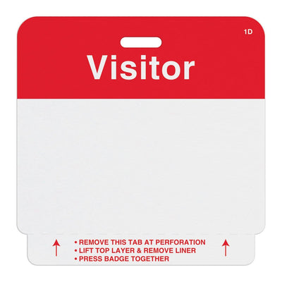 TEMPbadge T2014 ONEstep Self-Expiring Visitor Badge, Clip-On, Box of 500