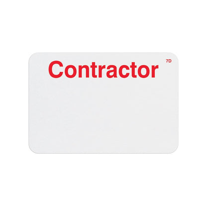 1+ Manual One-week Expiring TIMEbadge "CONTRACTOR" (P/N T6205) T6205