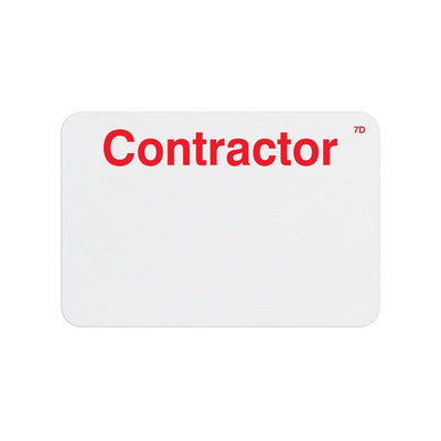 TEMPbadge T6205 Handwritten Expiring Badge Front, 7-Day, Contractor, Box of 1,000