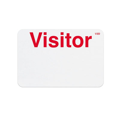 TEMPbadge T6403 Handwritten Expiring Badge Front, Half-Day, Visitor, Box of 1,000