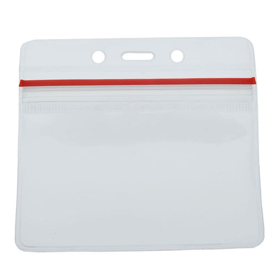 Clear Horizontal Vinyl ID Holder with Zipper Top (VBH-H-ZIP)