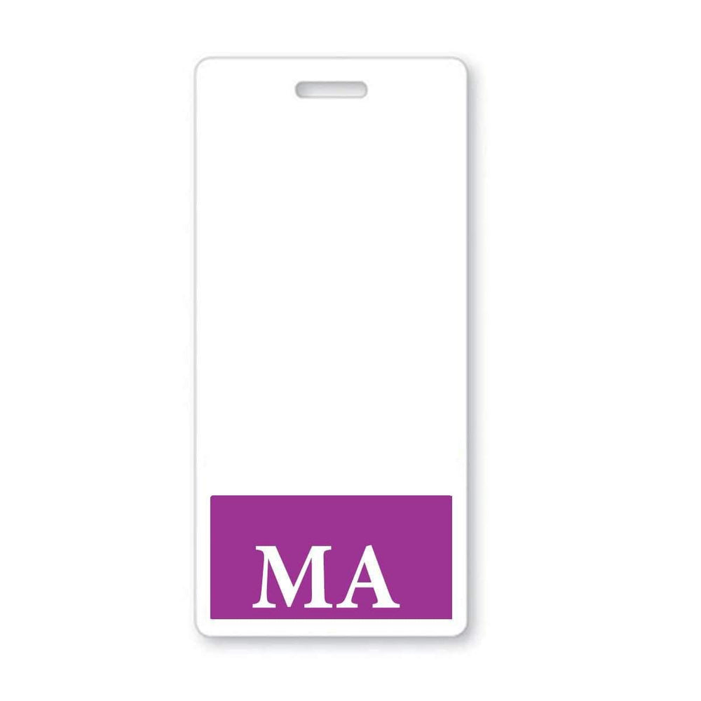 Medical Assistant MA Badge Buddy - Vertical Hospital ID Role Identifier (Purple Border)