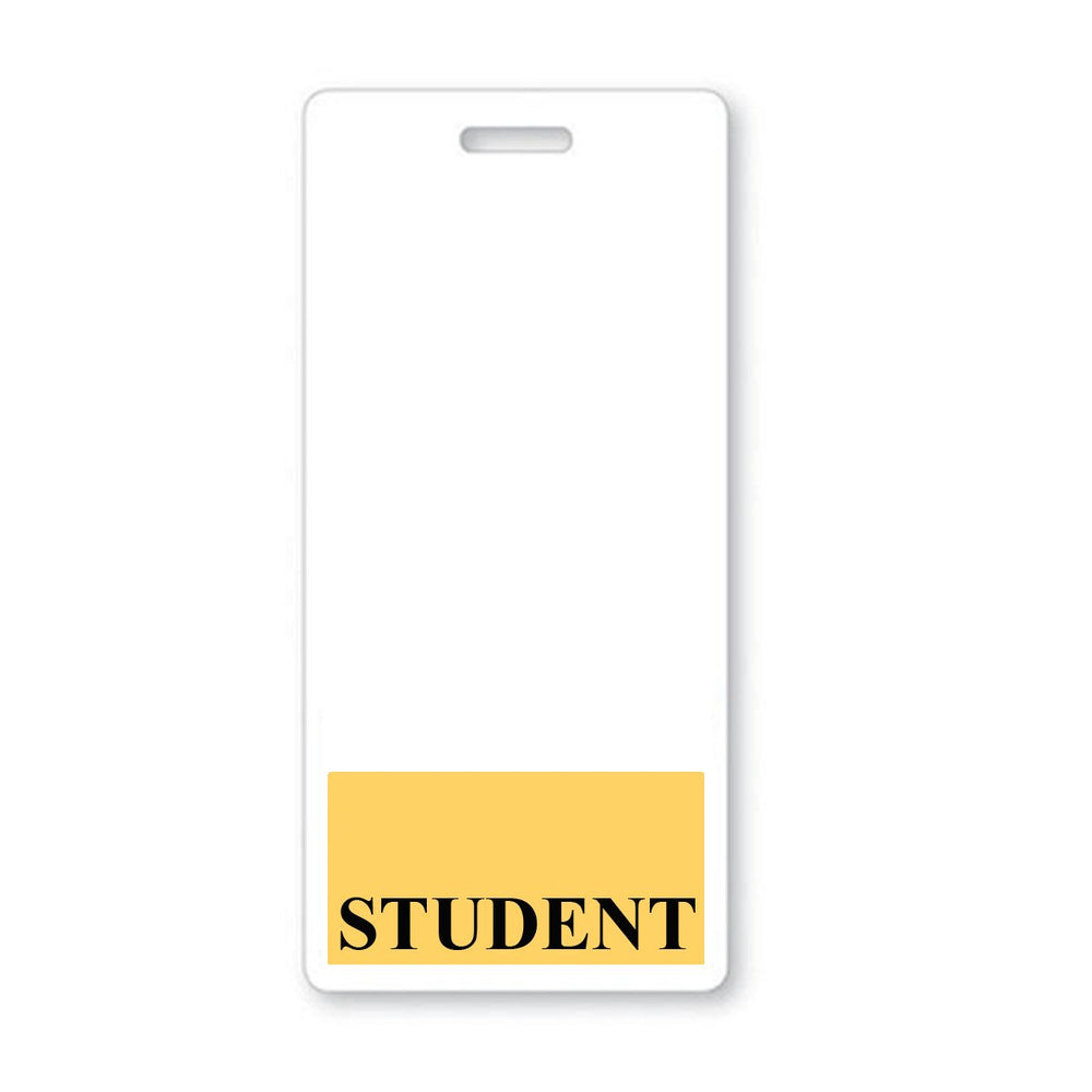Student Badge Buddy - Vertical Hospital ID Role Identifier (Yellow Border)