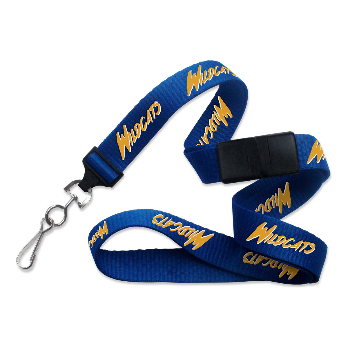Silk screen printed 5/8 inch breakaway lanyard with swivel hook